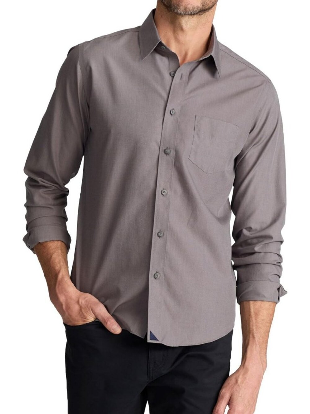 Wrinkle-Free Solid Long Sleeve Shirt for Men | Casual & Stylish Everyday Wear